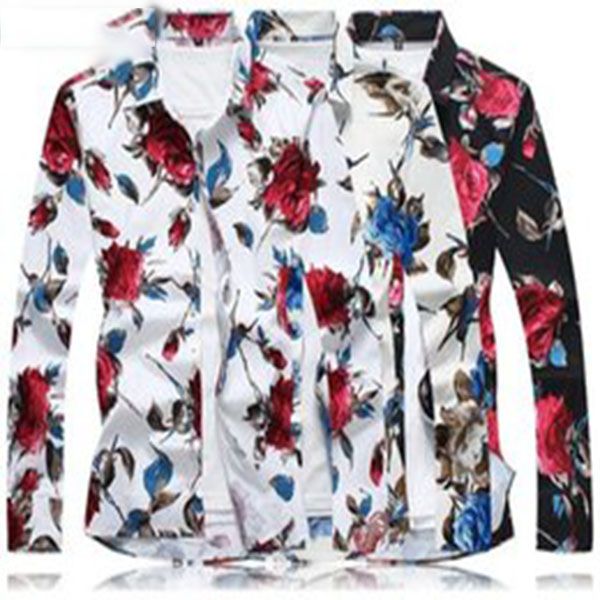 summer mens casual shirts man long sleeve unique design flower shirts men casual chemise homme slim fit shirt, White;black
summer mens casual shirts man long sleeve unique design flower shirts men casual chemise homme slim fit shirt, White;black