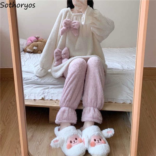 women's sleep lounge women flannel pajama sets winter thick cute bow sweet sleepwear long sleeve and pants princess loose plush pyjama
women's sleep lounge women flannel pajama sets winter thick cute bow sweet sleepwear long sleeve and pants princess loose plush pyjama