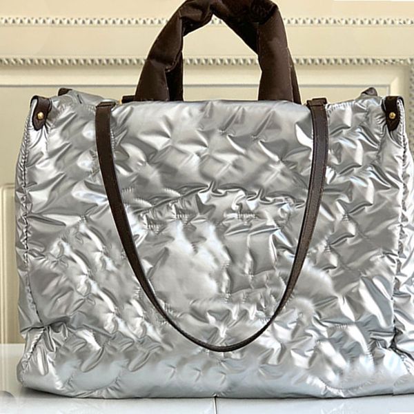 pleated tote bag women shoulder bags nylon handbag purse embroidery letters print silver thread fluffy cotton handle non detachable strap la
pleated tote bag women shoulder bags nylon handbag purse embroidery letters print silver thread fluffy cotton handle non detachable strap la