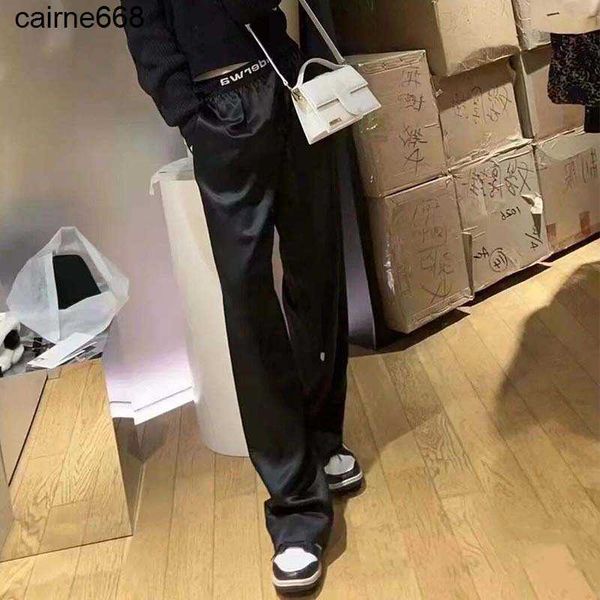 women's pants designer letter elastic waist wide leg pants letter casual pants straight alexanders silk like black wangs, Black;white
women's pants designer letter elastic waist wide leg pants letter casual pants straight alexanders silk like black wangs, Black;white