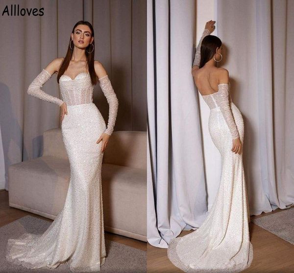 stunning sequins beaded mermaid wedding dresses with removable long sleeves sweetheart backless bridal gowns dubai arabic fashion robes de, White
stunning sequins beaded mermaid wedding dresses with removable long sleeves sweetheart backless bridal gowns dubai arabic fashion robes de, White