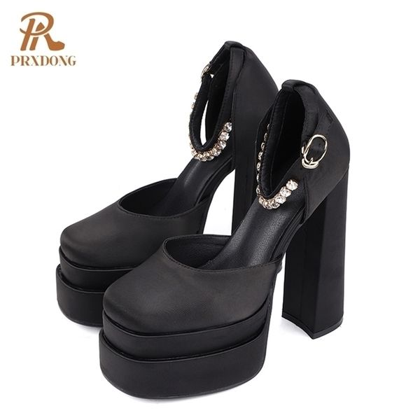 ladies sandals summer shoes thick high heels platform buckle crystal dress party wedding woman pumps 220315, Black
ladies sandals summer shoes thick high heels platform buckle crystal dress party wedding woman pumps 220315, Black