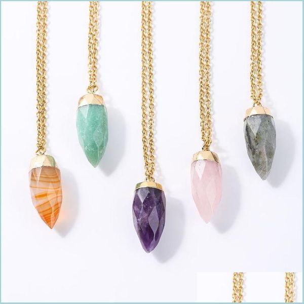 pendant necklaces circar cone stone crystal charms gold chain pendant necklaces amethyst rose quartz wholesale jewelry for women drop dhzmi, Silver
pendant necklaces circar cone stone crystal charms gold chain pendant necklaces amethyst rose quartz wholesale jewelry for women drop dhzmi, Silver