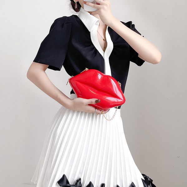 new fashion chic chain lip small bag ins simple pure color women's mini one-shoulder crossbody bag
new fashion chic chain lip small bag ins simple pure color women's mini one-shoulder crossbody bag