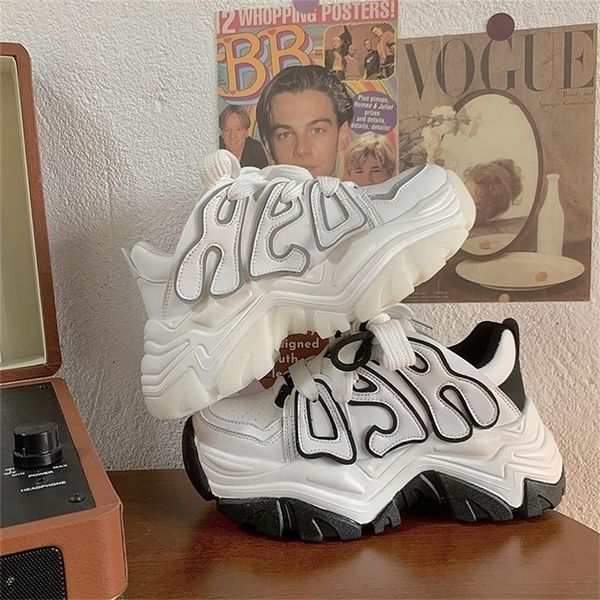 women chunky sneakers thick bottom leather wedge sport shoes woman spring high platform casual dad shoe zapatos de muje 220623, Black
women chunky sneakers thick bottom leather wedge sport shoes woman spring high platform casual dad shoe zapatos de muje 220623, Black