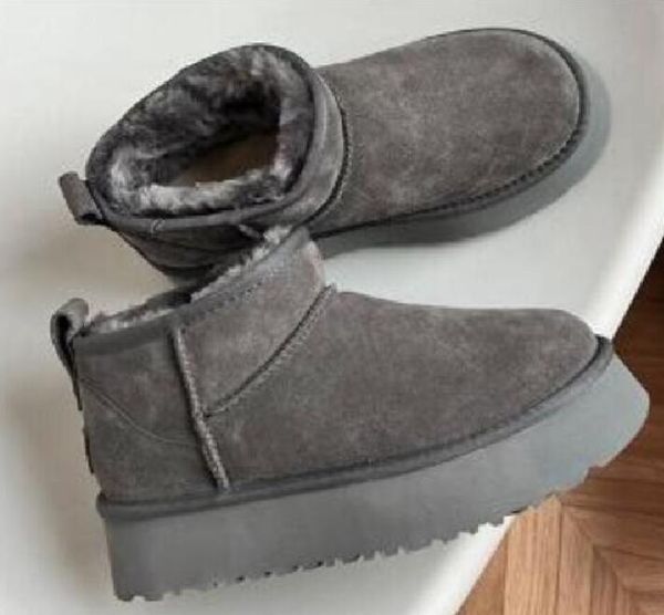 women's platform snow boots fashion designer mini fur booties genuine suede leather classic chestnut, Black
women's platform snow boots fashion designer mini fur booties genuine suede leather classic chestnut, Black