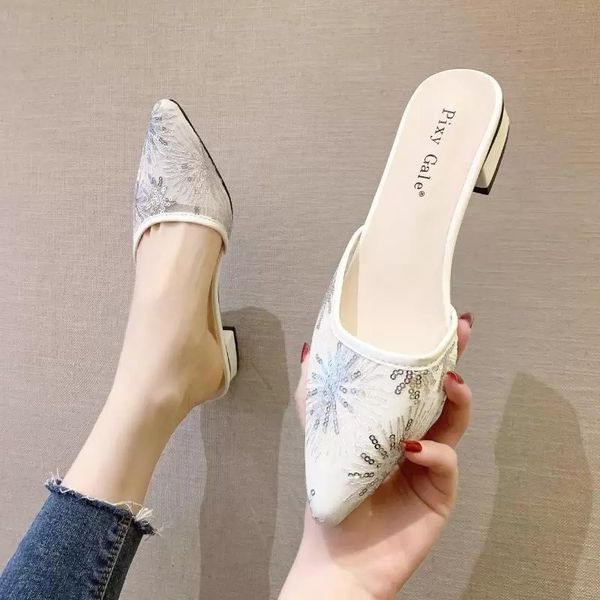 slippers office lady mesh bling patchwok sandalias mules femme half slides women chunky heels loafers summer backless shoes, Black
slippers office lady mesh bling patchwok sandalias mules femme half slides women chunky heels loafers summer backless shoes, Black