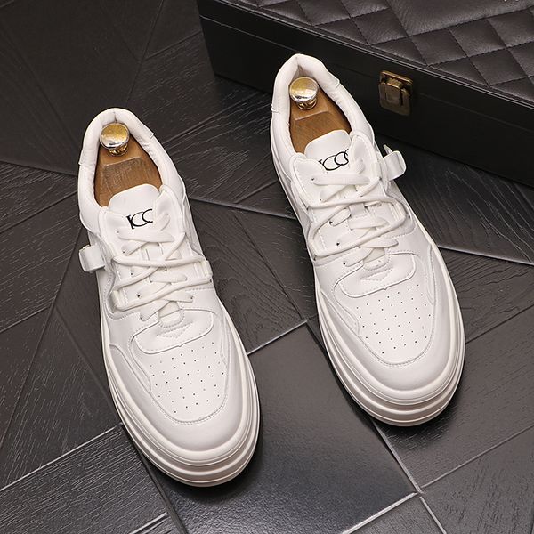 italy classic wedding dress party shoes fashion breathable designer white vulcanized casual sneakers round toe thick bottom business leisure, Black
italy classic wedding dress party shoes fashion breathable designer white vulcanized casual sneakers round toe thick bottom business leisure, Black