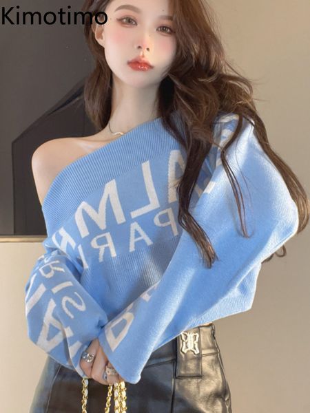 kimotimo one shoulder letter print pullover women autumn new long sleeve short knit american fashion loose girl sweater, White;black
kimotimo one shoulder letter print pullover women autumn new long sleeve short knit american fashion loose girl sweater, White;black