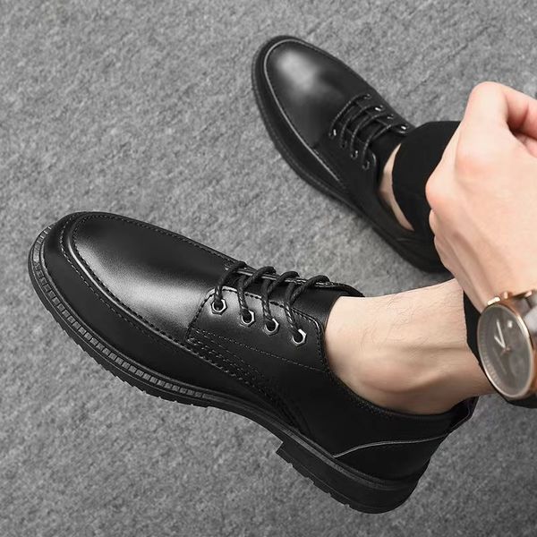 men's shoe increased business leather shoes korean version trend of non-slip leisure small black shoes work68589
men's shoe increased business leather shoes korean version trend of non-slip leisure small black shoes work68589