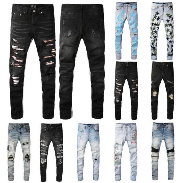 mens jeans designer letter printing motorcycle jean hole skinny slim tight ripped stripe fashionable pentagram embroidery denim, Blue
mens jeans designer letter printing motorcycle jean hole skinny slim tight ripped stripe fashionable pentagram embroidery denim, Blue