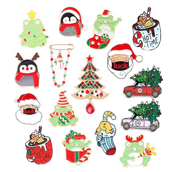 series badge set combination cute cartoon penguin santa claus frog christmas tree style corsage, Gray
series badge set combination cute cartoon penguin santa claus frog christmas tree style corsage, Gray