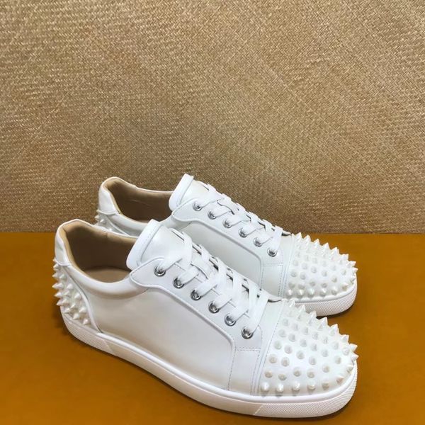 low red bottom shoes for men white leather toe back heel pearl studs women casual flat loafers sneaker spikes luxury brand man women sneaker, Black
low red bottom shoes for men white leather toe back heel pearl studs women casual flat loafers sneaker spikes luxury brand man women sneaker, Black