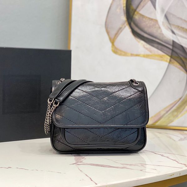 classic fashion luxury design women's bag solid color oil wax leather shoulder bag