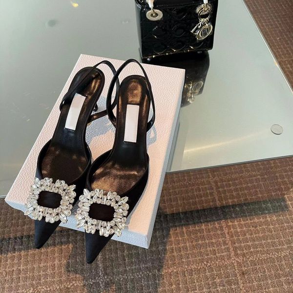 sandals new designer women brand high heels high-quality leather luxury pointy back strap shoe diamond dress shoes fashion classic spring su, Black
sandals new designer women brand high heels high-quality leather luxury pointy back strap shoe diamond dress shoes fashion classic spring su, Black