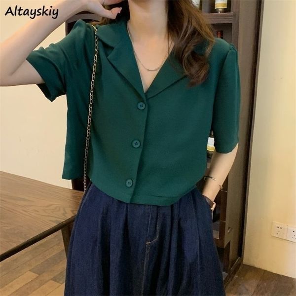 shirts women cropped short sleeve blouses single breasted retro notched hong kong style design leisure female daily summer 220620, White
shirts women cropped short sleeve blouses single breasted retro notched hong kong style design leisure female daily summer 220620, White
