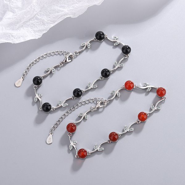 simple retro style bracelet female japanese and korean version of red agate tree leaves sweet hand ornaments, Golden;silver
simple retro style bracelet female japanese and korean version of red agate tree leaves sweet hand ornaments, Golden;silver