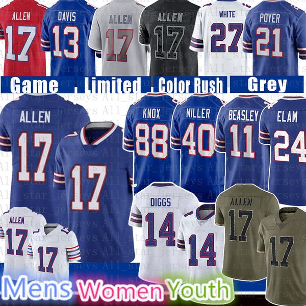 17 josh allen dawson knox billes football jersey buffalos stefon diggs von miller gabriel davis tre'davious white micah hyde kaiir elam, Black;red
17 josh allen dawson knox billes football jersey buffalos stefon diggs von miller gabriel davis tre'davious white micah hyde kaiir elam, Black;red