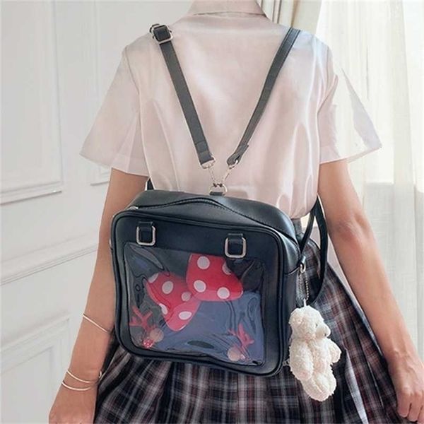 kawaii ita bag black backpack 3 ways women pu leather back pack woman school s girls cute clear ita lolita japan h205 211215
kawaii ita bag black backpack 3 ways women pu leather back pack woman school s girls cute clear ita lolita japan h205 211215