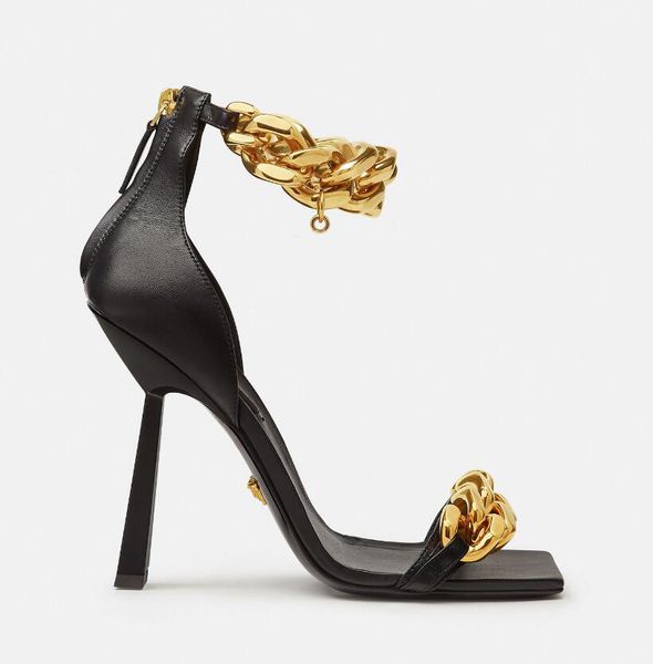 summer medusi shoe golden cross-over link straps nappa leather sandals shoes zipped heel pumps luxurious brands women's high heels eu35, Black
summer medusi shoe golden cross-over link straps nappa leather sandals shoes zipped heel pumps luxurious brands women's high heels eu35, Black