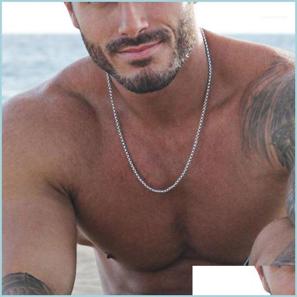 chains chains 4mm round box chain necklace for men stainless steel husband boyfriend male jewelry gift1 drop delivery 2022 necklaces dha3n, Silver
chains chains 4mm round box chain necklace for men stainless steel husband boyfriend male jewelry gift1 drop delivery 2022 necklaces dha3n, Silver