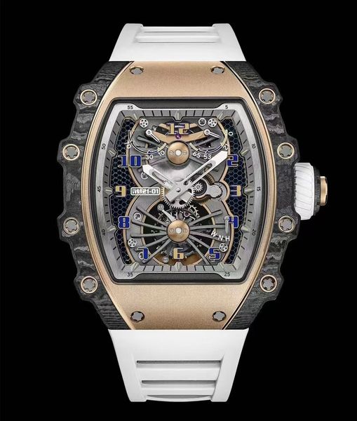 fashionable men's mechanical watch barrel type 48/37/16mm carbon fiber dial with advanced hollow movement automatic winding casual rubb, Slivery;brown
fashionable men's mechanical watch barrel type 48/37/16mm carbon fiber dial with advanced hollow movement automatic winding casual rubb, Slivery;brown