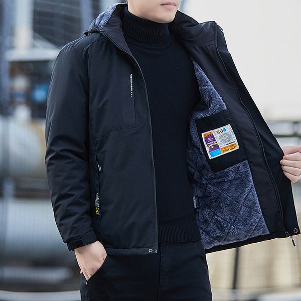 hooded jacket men's 2022 autumn and winter new style casual windproof rushsuit young middle aged outdoor plush coat fashion, Black;brown
hooded jacket men's 2022 autumn and winter new style casual windproof rushsuit young middle aged outdoor plush coat fashion, Black;brown