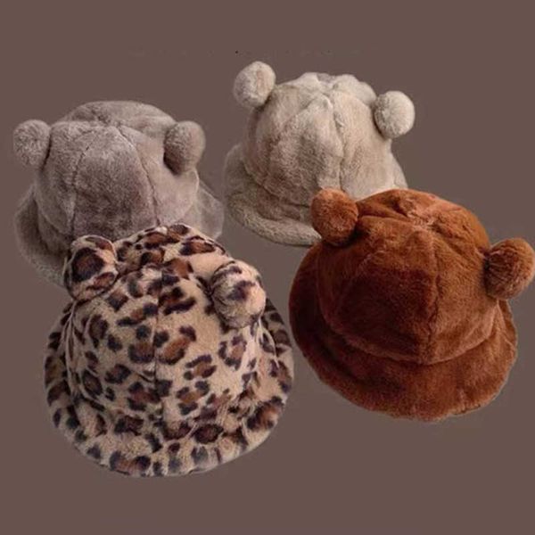 wide brim hats autumn winter leopard fur bucket for women cute bear ear ball plush fisherman soft warm thick basin g221014, Blue;gray
wide brim hats autumn winter leopard fur bucket for women cute bear ear ball plush fisherman soft warm thick basin g221014, Blue;gray