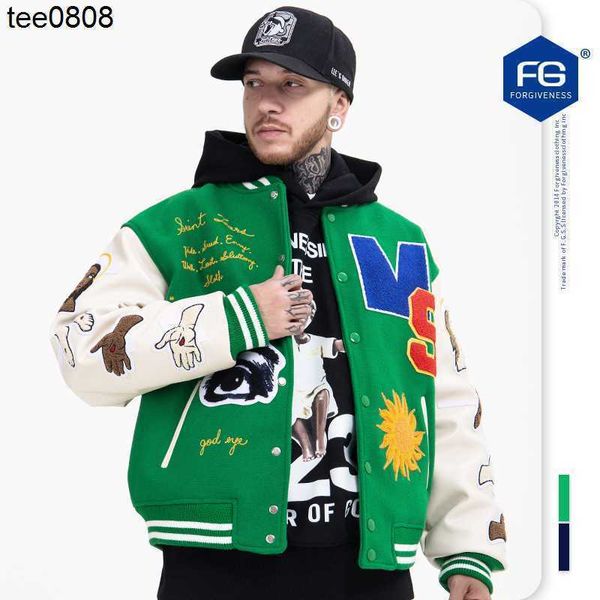 2021 autumn and winter new essentials brand black angel sun eye embroidered baseball jacket cotton jacket, Black;brown
2021 autumn and winter new essentials brand black angel sun eye embroidered baseball jacket cotton jacket, Black;brown