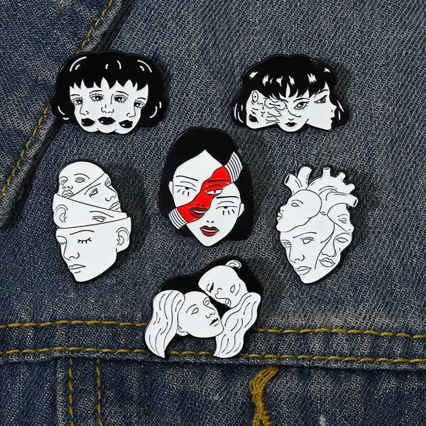 pins dark punk style baking paint badge accessories black and white color personality cartoon character head portrait corsage trinkets, Gray
pins dark punk style baking paint badge accessories black and white color personality cartoon character head portrait corsage trinkets, Gray