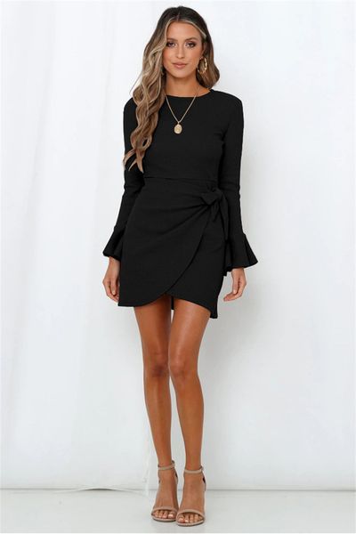 autumn knitted mini dresses woman solid color long sleeve round neck ol elegant dress fashion ruffles slim casual dress, Black;gray
autumn knitted mini dresses woman solid color long sleeve round neck ol elegant dress fashion ruffles slim casual dress, Black;gray