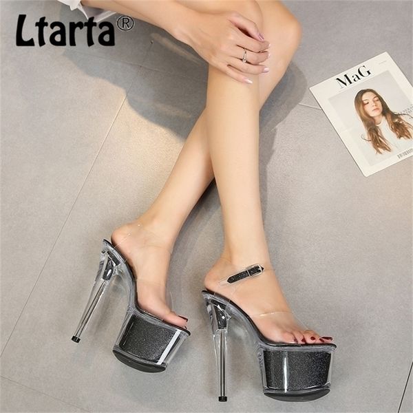 ltarta women's niglub super high heels 17cm 15cm stiletto platform transparent crystal sandals for show ladies lfd 220315, Black
ltarta women's niglub super high heels 17cm 15cm stiletto platform transparent crystal sandals for show ladies lfd 220315, Black