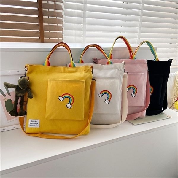 rainbow women corduroy zipper shoulder bag cotton canvas handbag casual tote female crossbody bag ladies messenger bags purse 220707
rainbow women corduroy zipper shoulder bag cotton canvas handbag casual tote female crossbody bag ladies messenger bags purse 220707