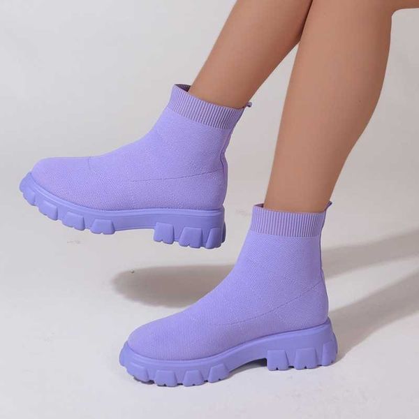boots oversized women's boots autumn and winter new candy color elastic fly woven short tube necked thick soled socks, Black 
boots oversized women's boots autumn and winter new candy color elastic fly woven short tube necked thick soled socks, Black