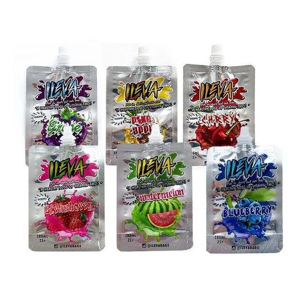 ileva 600mg nozzle juice edible packaging bags with bottle cap blueberry watermelon cherry grape 180ml infused beverage liquid spout sme
ileva 600mg nozzle juice edible packaging bags with bottle cap blueberry watermelon cherry grape 180ml infused beverage liquid spout sme