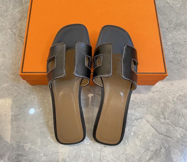 designer brand slippers 2022 summer new fashion women flat bottom beach shoes straight genuine leather sandals 35-42 with box, Black
designer brand slippers 2022 summer new fashion women flat bottom beach shoes straight genuine leather sandals 35-42 with box, Black