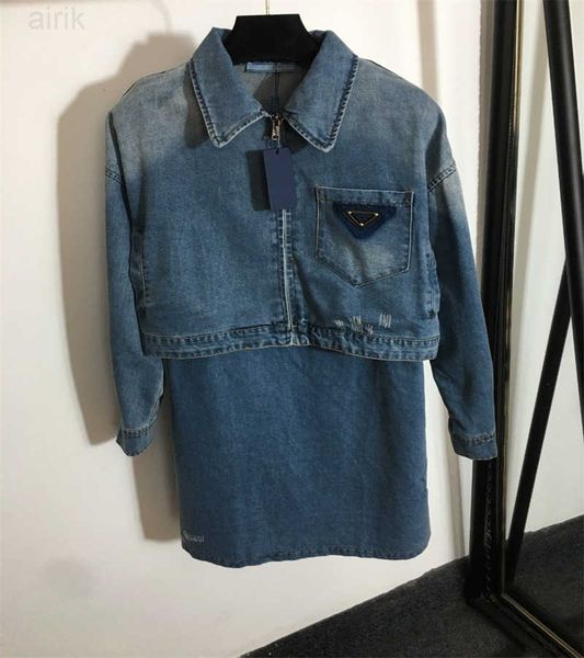 new two piece dress denim suit triangle label long sleeve coat halter skirt set blue sml, White
new two piece dress denim suit triangle label long sleeve coat halter skirt set blue sml, White