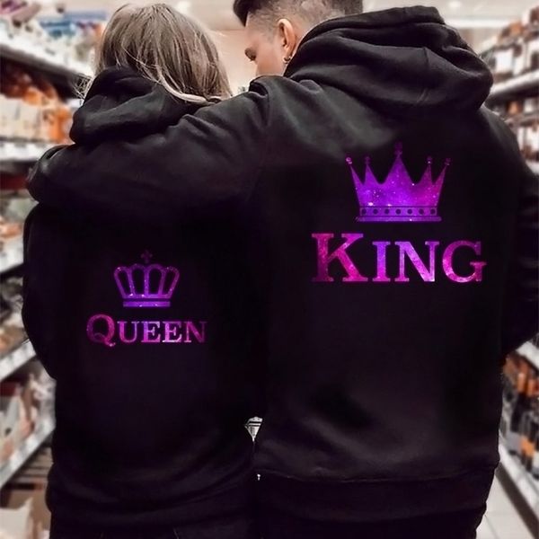 women hoodies king queen printed sweatshirt lovers couples hoodie fashion hooded sweatshirt matching casual pullovers tracksuits 220816, Black
women hoodies king queen printed sweatshirt lovers couples hoodie fashion hooded sweatshirt matching casual pullovers tracksuits 220816, Black