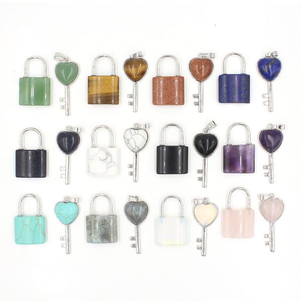 natural gem stone key lovers lock necklace & pendants jewelry collar set fashion accessories wholesale bh016, Silver
natural gem stone key lovers lock necklace & pendants jewelry collar set fashion accessories wholesale bh016, Silver