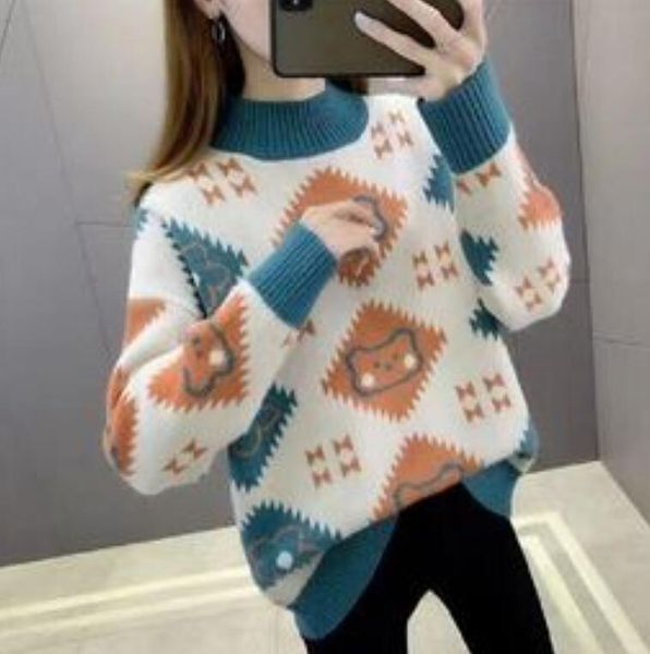 women's sweaters autumn winter long sleeve collar loose knitted pullover cat check print casual rib jumper, White;black
women's sweaters autumn winter long sleeve collar loose knitted pullover cat check print casual rib jumper, White;black