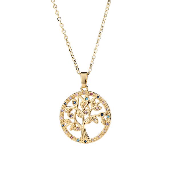pendant necklaces personality colorf zircon tree of life necklace wedding valentines day gift womens jewelry drop delivery 2022 18ctc, Silver 
pendant necklaces personality colorf zircon tree of life necklace wedding valentines day gift womens jewelry drop delivery 2022 18ctc, Silver