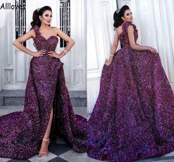 dark purple sequined evening dresses with detachable train dubai arabic split one shoulder prom party gowns women second reception engagemen, Black;red
dark purple sequined evening dresses with detachable train dubai arabic split one shoulder prom party gowns women second reception engagemen, Black;red