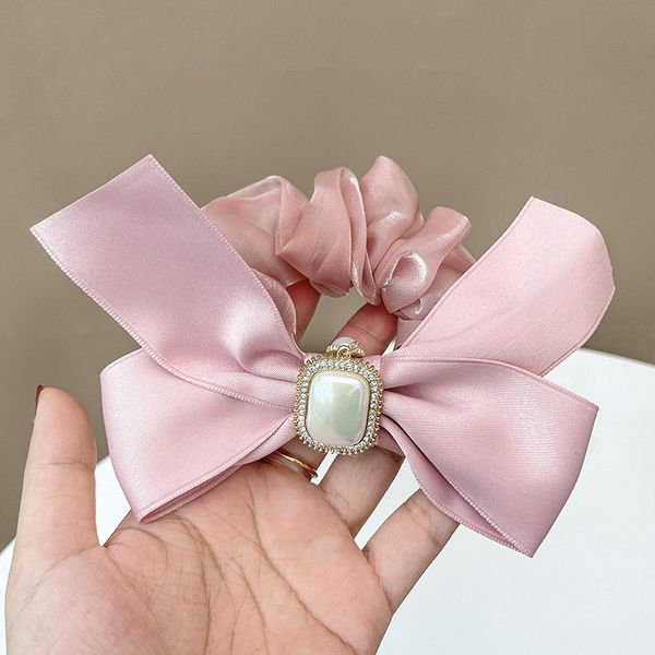 ribbon bow hair rubber bands large size pearl gem charm fashion jewelry br042-5, Pink
ribbon bow hair rubber bands large size pearl gem charm fashion jewelry br042-5, Pink