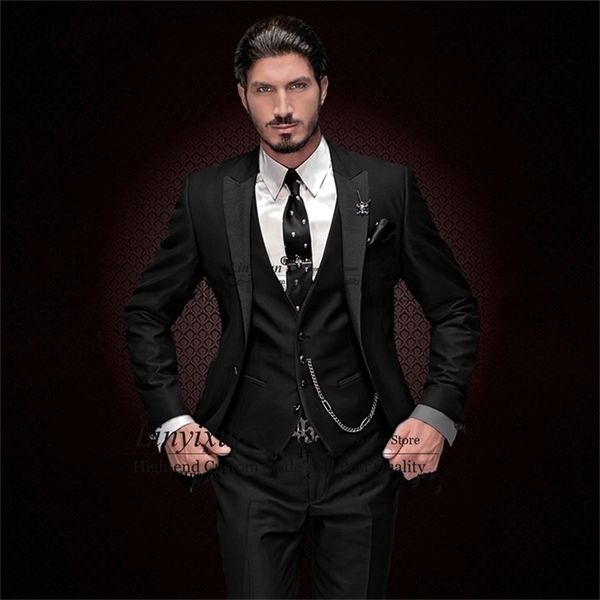classic black slim fit mens suits peaked lapel wedding groom tuxedo 3 piece jacket vest pants set male business masculino blazer 220409, White;black
classic black slim fit mens suits peaked lapel wedding groom tuxedo 3 piece jacket vest pants set male business masculino blazer 220409, White;black