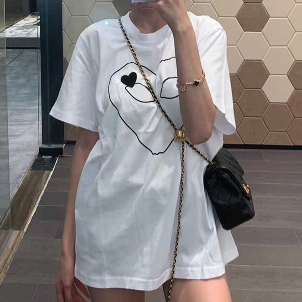 women t shirt casual polka dot embroidery heart summer tees couples man asian plus size xs 4xl wholesale, White
women t shirt casual polka dot embroidery heart summer tees couples man asian plus size xs 4xl wholesale, White
