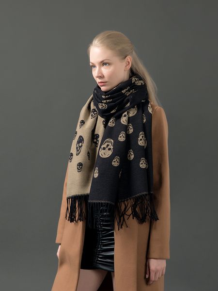 scarves luxury skull scarf cashmere women shawl winter warm cloak thick blanket fringed holiday gift 220922, Blue;gray
scarves luxury skull scarf cashmere women shawl winter warm cloak thick blanket fringed holiday gift 220922, Blue;gray