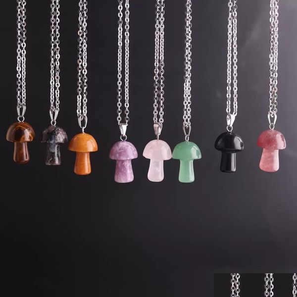 pendant necklaces stainless steel chain mushroom pendant necklace natural stone crystal quartz healing energy for women gift drop del dhwr9, Silver
pendant necklaces stainless steel chain mushroom pendant necklace natural stone crystal quartz healing energy for women gift drop del dhwr9, Silver