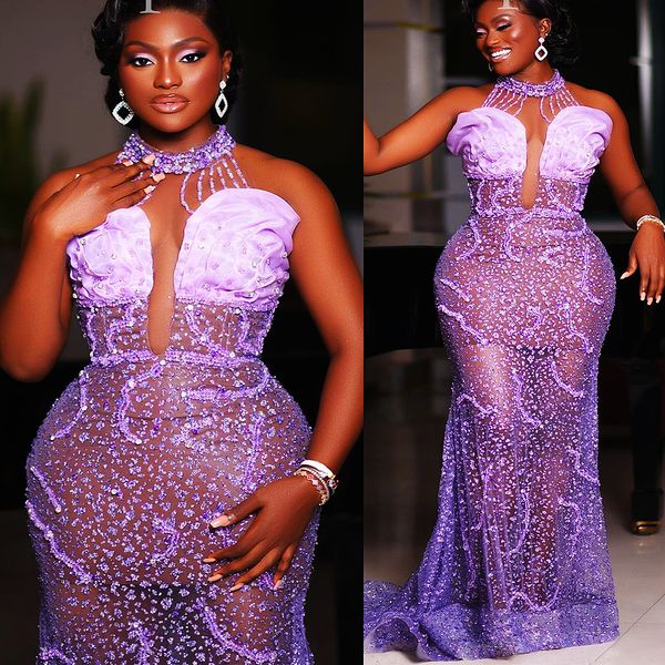 2022 arabic aso ebi lilac mermaid prom dresses beaded crystals illusion evening formal party second reception birthday engagement gowns dres, Black
2022 arabic aso ebi lilac mermaid prom dresses beaded crystals illusion evening formal party second reception birthday engagement gowns dres, Black