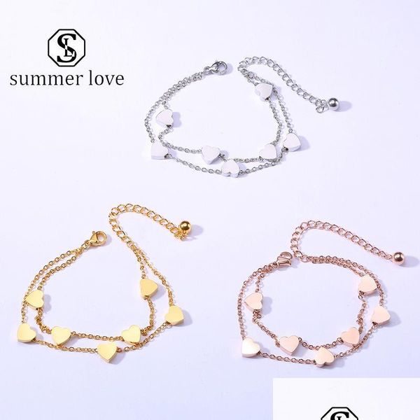 chain trendy heart bracelet anklets for women stainless steel love pendant gold adjustable charm mti layer ankle link drop delivery dhhni, Black
chain trendy heart bracelet anklets for women stainless steel love pendant gold adjustable charm mti layer ankle link drop delivery dhhni, Black