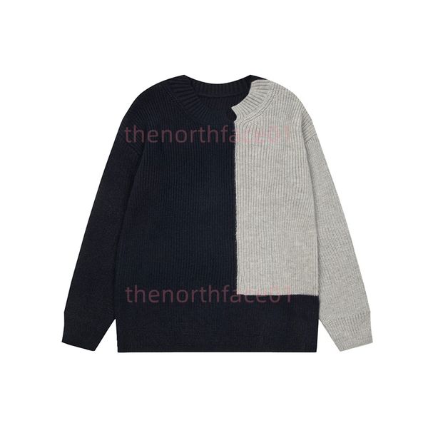 

womens fashion color matching sweater mens round neck sweater knitted jumper high street couples outside clothing asian size s-xl, White;black